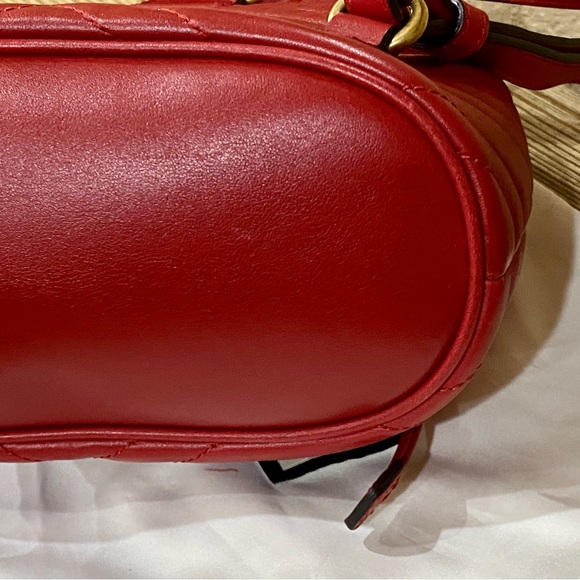 Like New Authentic Gucci Marmont Mini Backpack Red - Picture 9 of 16